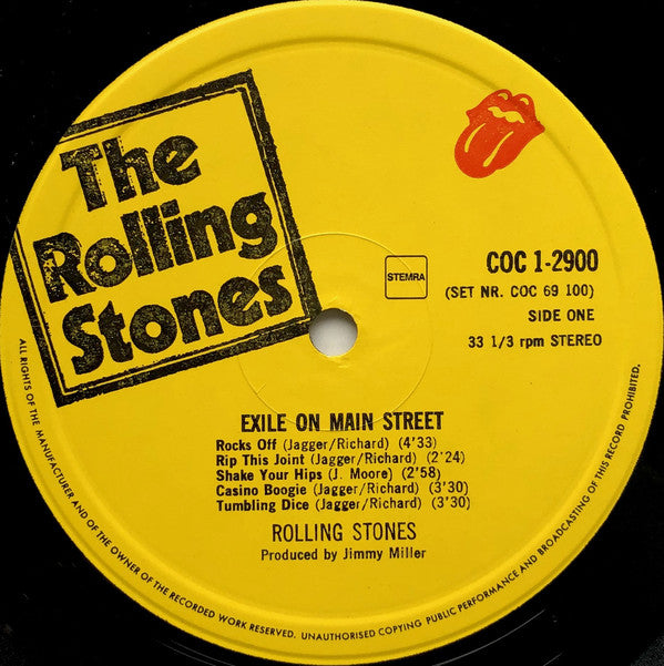 The Rolling Stones : Exile On Main Street (2xLP, Album, Gat)