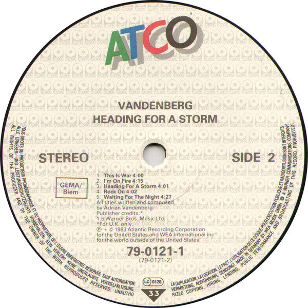 Vandenberg : Heading For A Storm (LP, Album)