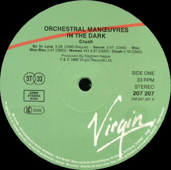 Orchestral Manœuvres In The Dark* : Crush (LP, Album)