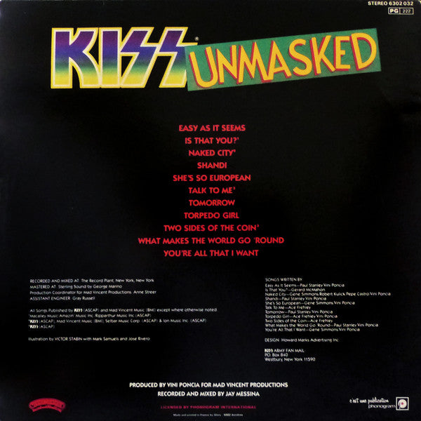 Kiss : Unmasked (LP, Album)