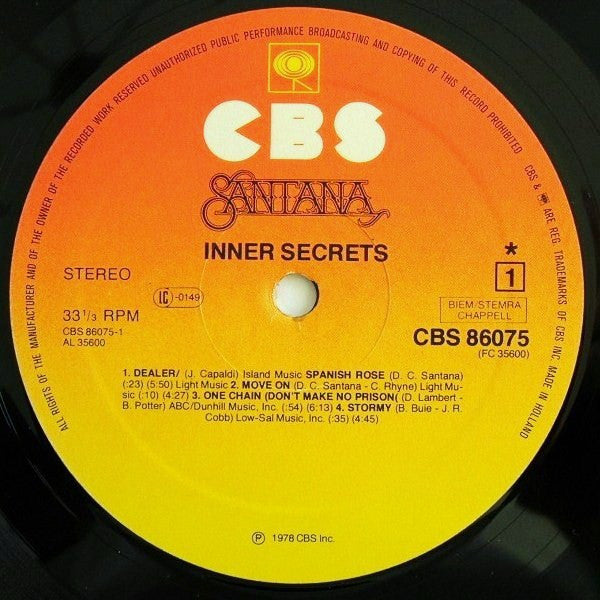 Santana : Inner Secrets (LP,Album,Stereo)