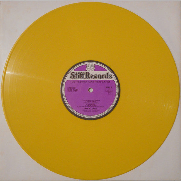 Jona Lewie : On The Other Hand There's A Fist (LP, Album, Yel)