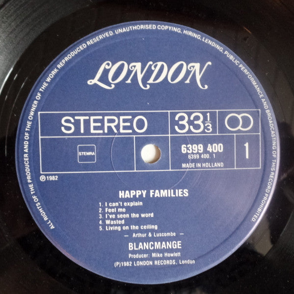 Blancmange : Happy Families (LP, Album)