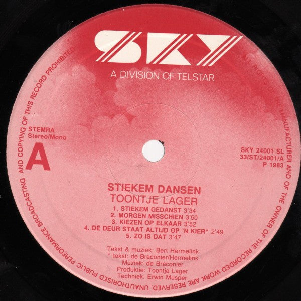 Toontje Lager : Stiekem Dansen (LP, Album)