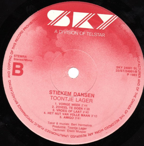 Toontje Lager : Stiekem Dansen (LP, Album)