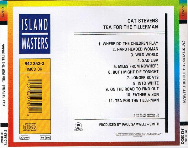 Cat Stevens : Tea For The Tillerman (CD, Album, RE, PMD)