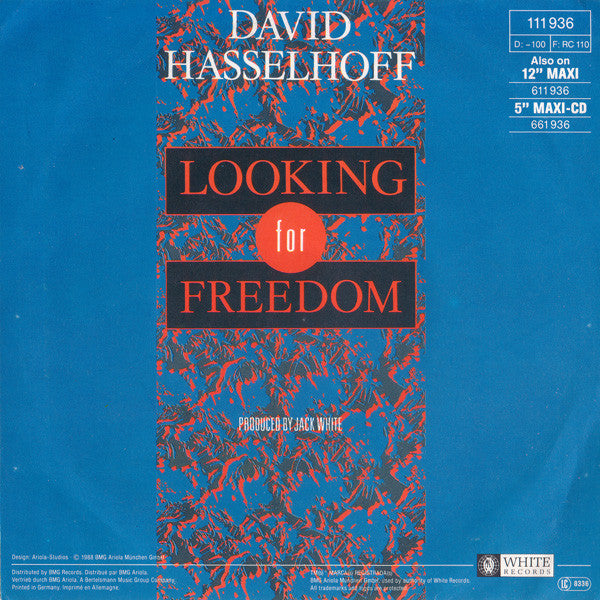 David Hasselhoff : Looking For Freedom (7", Single)