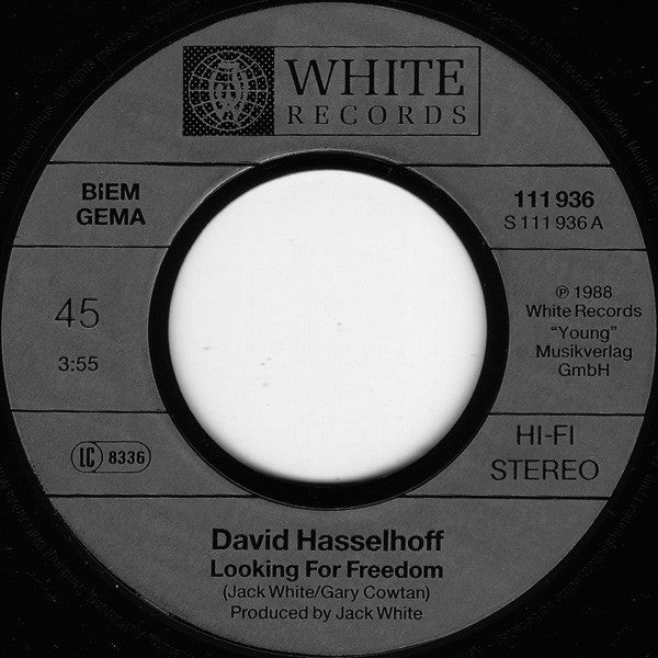 David Hasselhoff : Looking For Freedom (7", Single)