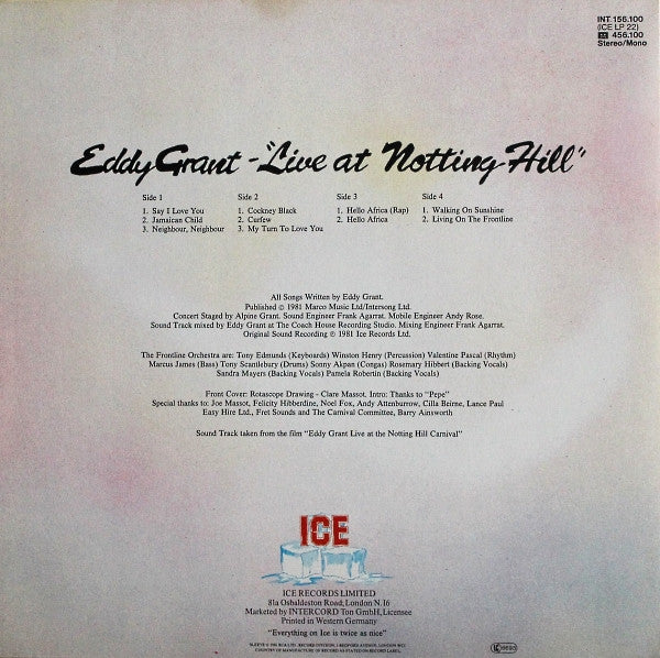 Eddy Grant : Live At Notting Hill (2xLP, Album, Gat)
