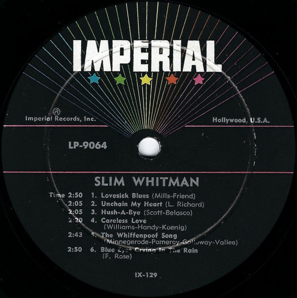 Slim Whitman : Slim Whitman Sings (LP,Album,Mono)