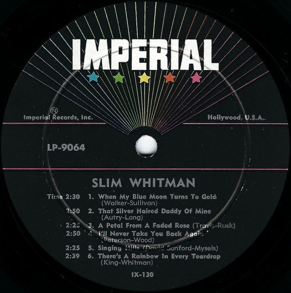 Slim Whitman : Slim Whitman Sings (LP,Album,Mono)