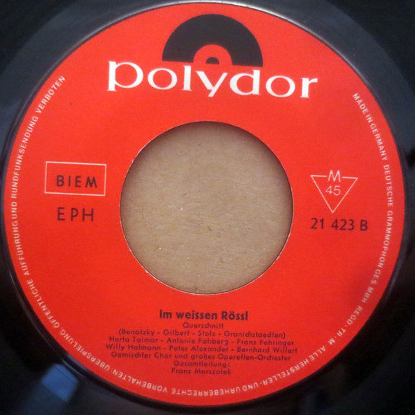 Herta Talmar, Antonie Fahberg*, Franz Fehringer, Willy Hofmann : Im Weissen Rössl (7", EP, Mono, RE, Red)