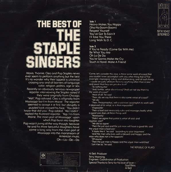 The Staple Singers : The Best Of The Staple Singers (LP, Comp)