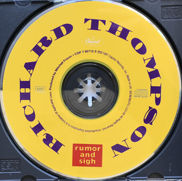 Richard Thompson - Rumor And Sigh (CD, Album, Ude) - De Platen Aap – Vinylwinkel in Brielle & online webshop voor muziekliefhebbers