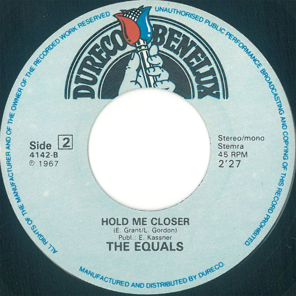 The Equals - Baby, Come Back / Hold Me Closer (7", Single) - De Platen Aap – Vinylwinkel in Brielle & online webshop voor muziekliefhebbers