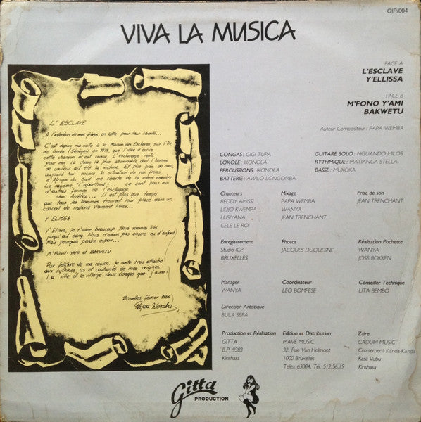 Papa Wemba : L'Esclave (LP)