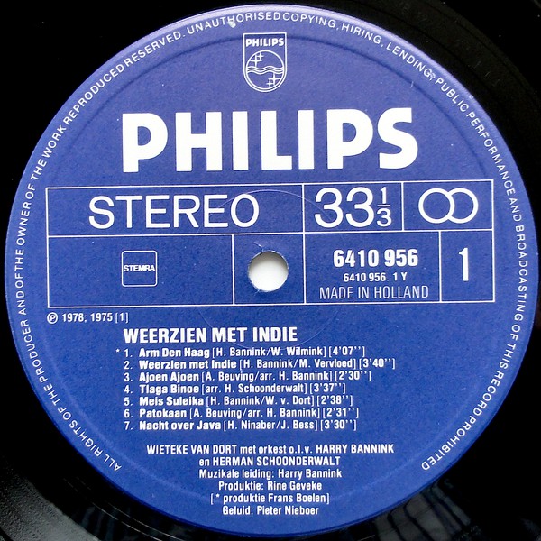 Wieteke van Dort : Weerzien Met Indië (LP)