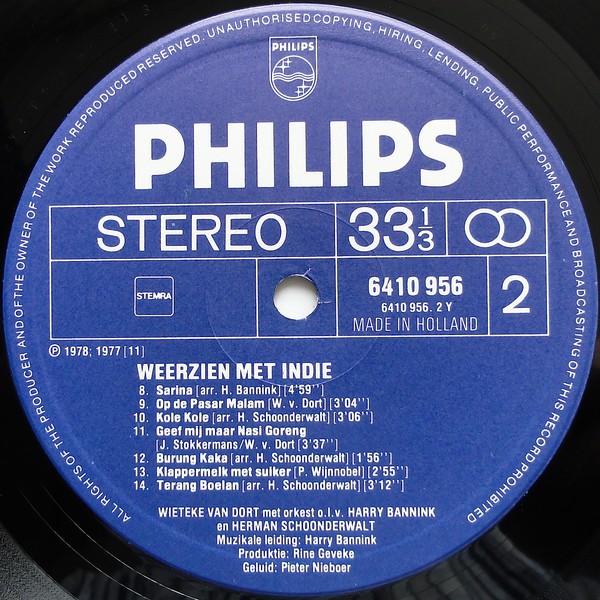 Wieteke van Dort : Weerzien Met Indië (LP)