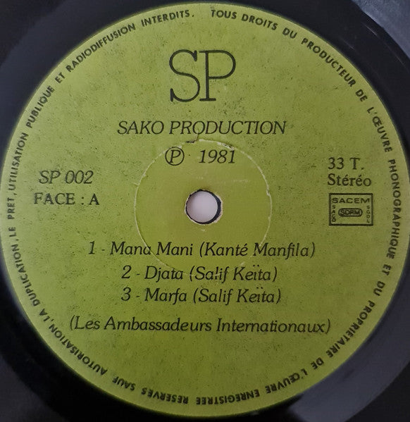 Les Ambassadeurs Internationaux : Mana Mani (LP,Album)