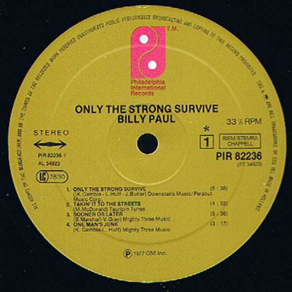 Billy Paul : Only The Strong Survive (LP, Album)