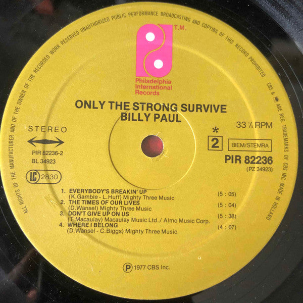 Billy Paul : Only The Strong Survive (LP, Album)