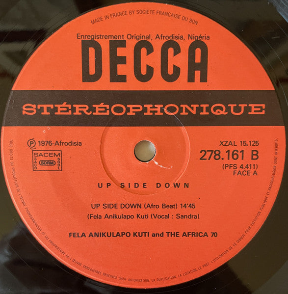 Fela Anikulapo Kuti* & The Afrika 70* : Up Side Down (LP, Album)
