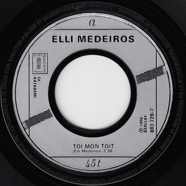 Elli Medeiros : Toi Mon Toit (7", Single)