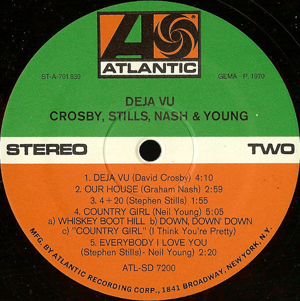 Crosby, Stills, Nash & Young : Déjà Vu (LP, Album, Gat)