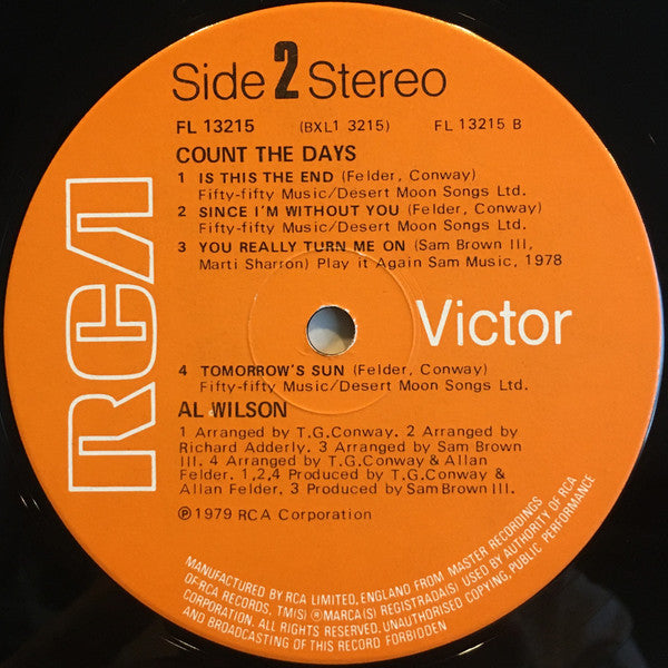 Al Wilson : Count The Days (LP, Album)