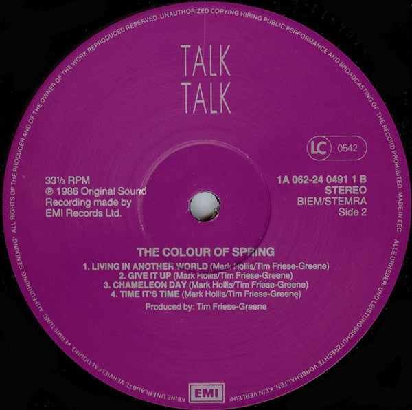 Talk Talk : The Colour Of Spring (LP, Album, DMM)