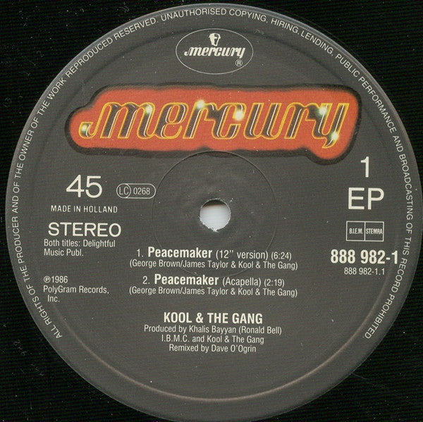 Kool & The Gang : Peacemaker (12", EP)