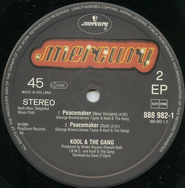 Kool & The Gang : Peacemaker (12", EP)