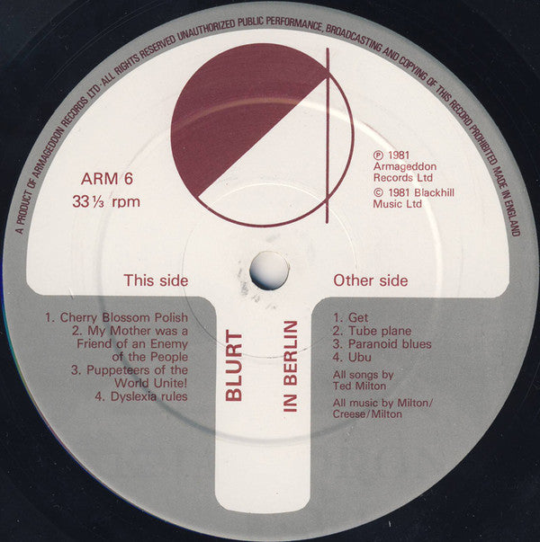 Blurt : In Berlin (LP, Album)