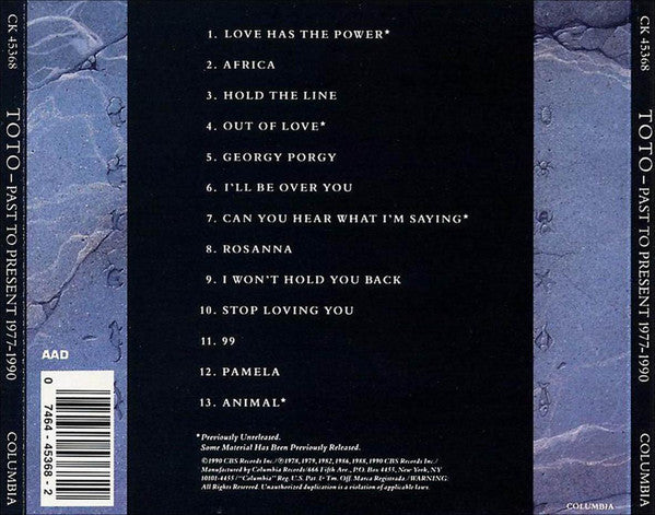 Toto - Past To Present 1977-1990 (CD, Comp, Col) - De Platen Aap – Vinylwinkel in Brielle & online webshop voor muziekliefhebbers