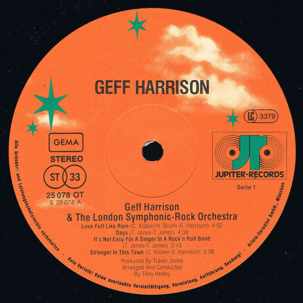 Geff Harrison & The London Symphonic-Rock Orchestra* : Geff Harrison & The London Symphonic-Rock Orchestra (LP, Album)