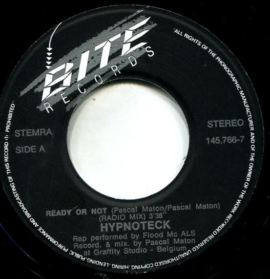Hypnoteck - Ready Or Not (7", Single) - De Platen Aap – Vinylwinkel in Brielle & online webshop voor muziekliefhebbers