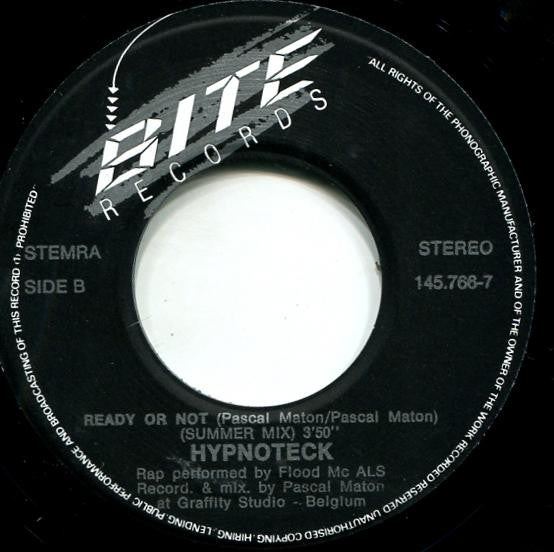 Hypnoteck - Ready Or Not (7", Single) - De Platen Aap – Vinylwinkel in Brielle & online webshop voor muziekliefhebbers