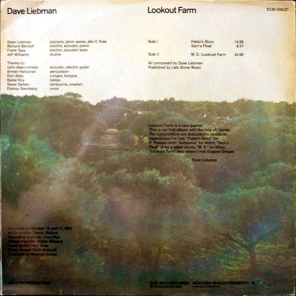David Liebman : Lookout Farm (LP, Album)