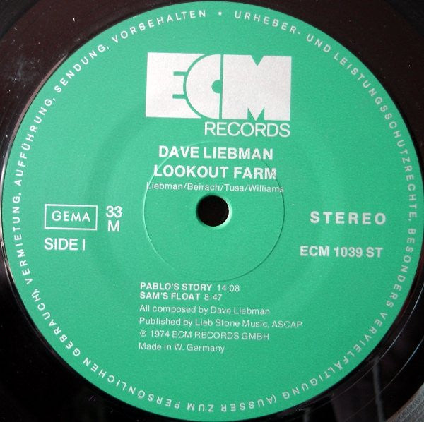 David Liebman : Lookout Farm (LP, Album)
