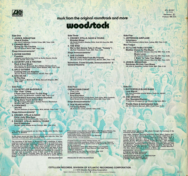 Various : Woodstock - Music From The Original Soundtrack And More (LP,Album,Mispress,Misprint,Reissue)