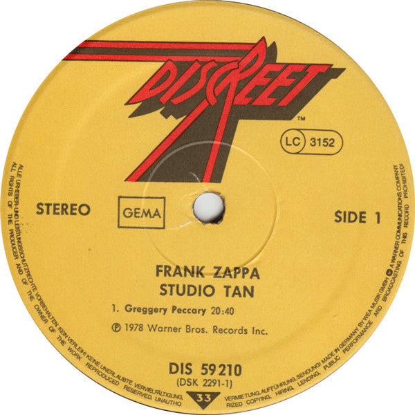 Frank Zappa : Studio Tan (LP, Album)