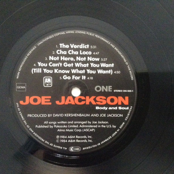 Joe Jackson : Body And Soul (LP, Album, RE)
