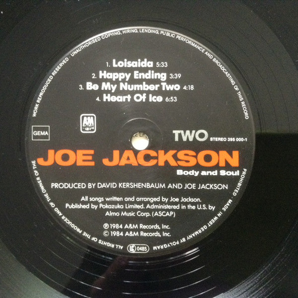 Joe Jackson : Body And Soul (LP, Album, RE)