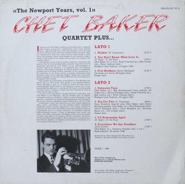 Chet Baker : The  Newport Years, Vol. 1 (LP, Album)