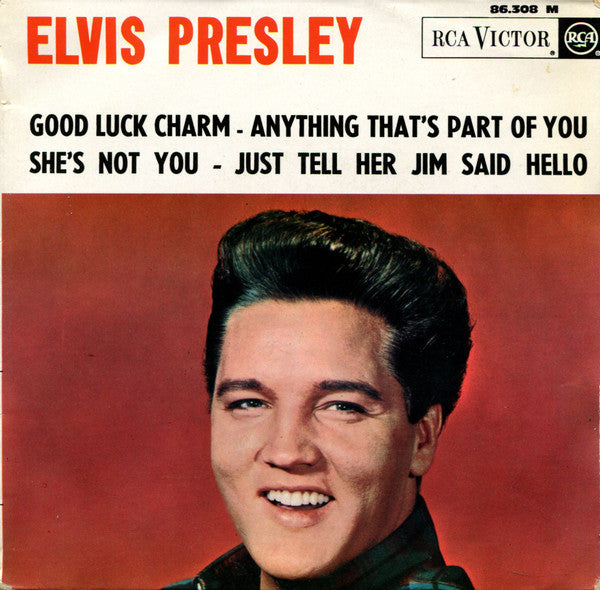 Elvis Presley : Good Luck Charm (7", EP, Mono, Blu)