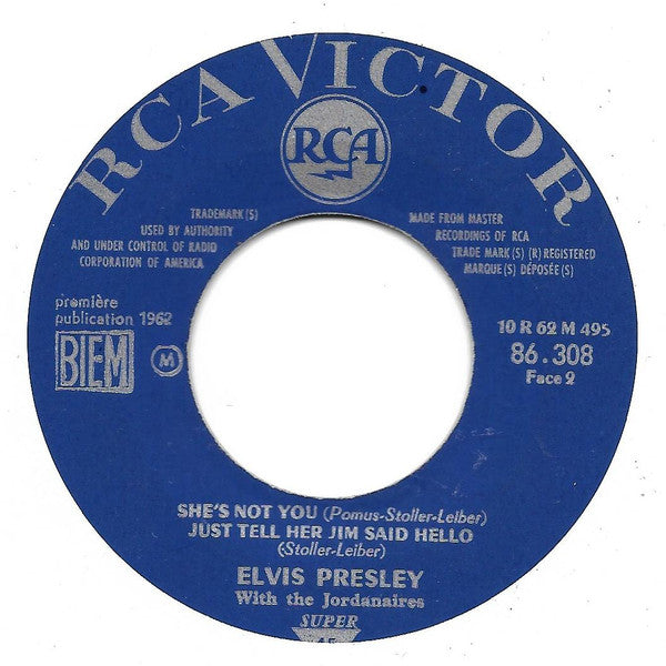 Elvis Presley : Good Luck Charm (7", EP, Mono, Blu)