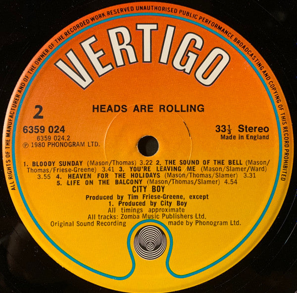 City Boy : Heads Are Rolling (LP, Album)