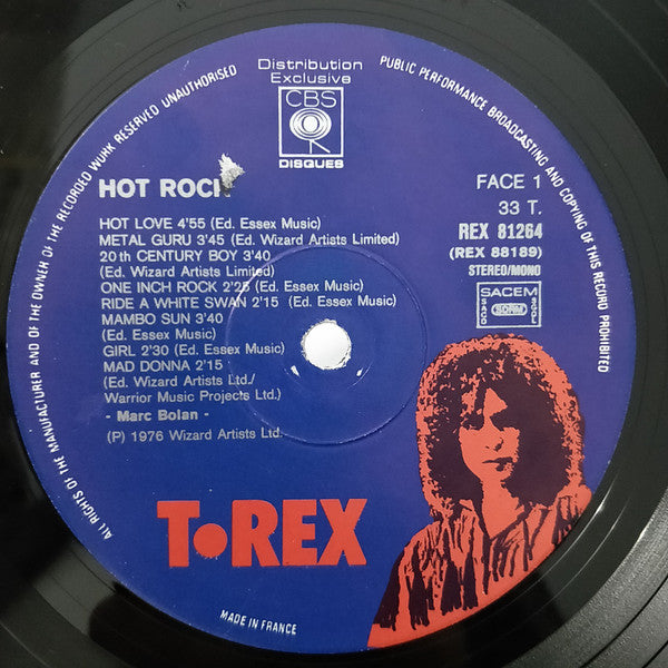 T. Rex : Hot Rock Greatest Hits (2xLP, Comp)
