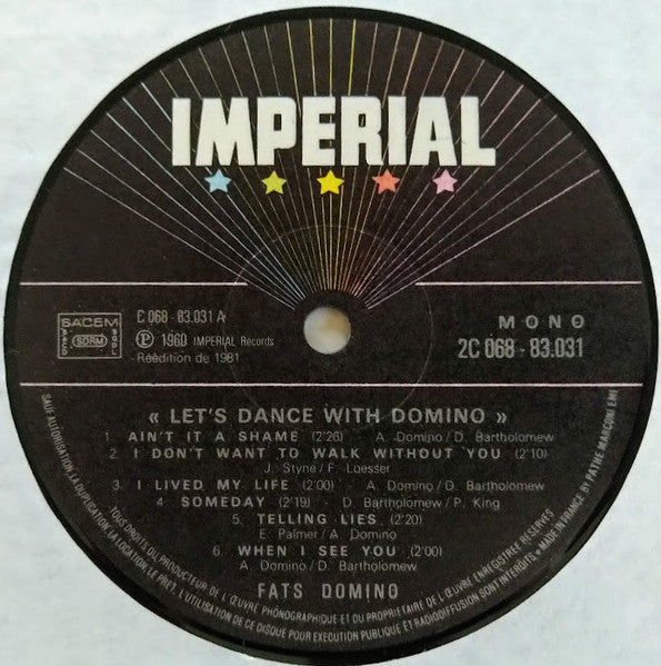 Fats Domino : Let's Dance With Domino (LP, Album, Mono, RE)