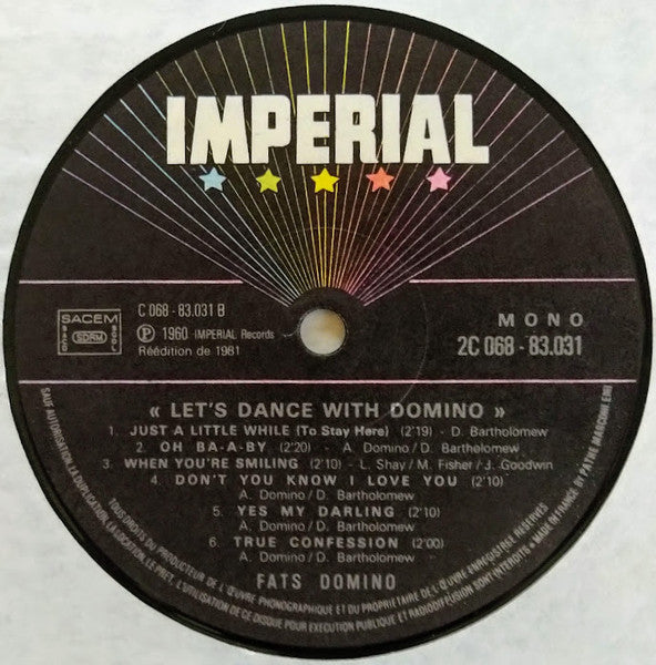 Fats Domino : Let's Dance With Domino (LP, Album, Mono, RE)